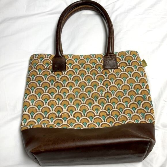 JOYN hand painted canvas and leather bag made in India - Picture 1 of 1